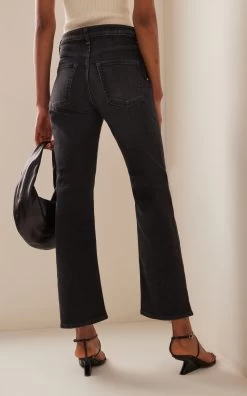 The Amethyst Stretch Mid-Rise Flared-Leg Jeans -Lady Fashion Store tu es mon tresor black the amethyst jean 2