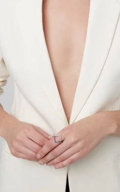 14K White Gold, Sapphire And Diamond Ring