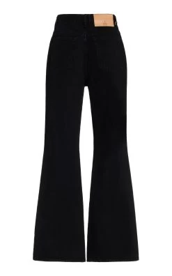 ULLA JOHNSON Lou High-Rise Flared-Leg Jeans -Lady Fashion Store ulla johnson black lou cotton denim jeans 5