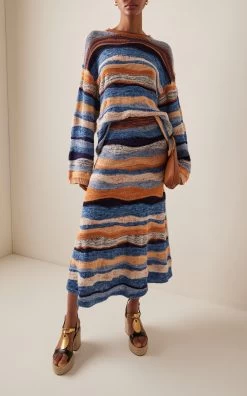 ULLA JOHNSON Hattie Cotton-Blend Midi Skirt