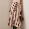 ULLA JOHNSON Abriana Striped Linen Maxi Wrap Skirt