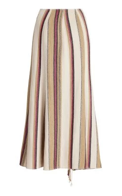 ULLA JOHNSON Abriana Striped Linen Maxi Wrap Skirt 12 ULLA JOHNSON Abriana Striped Linen Maxi Wrap Skirt -Lady Fashion Store ulla johnson neutral abriana wrap maxi skirt 4