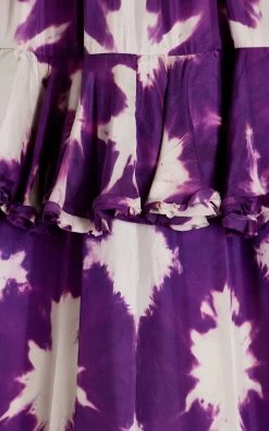 ULLA JOHNSON Winona Tiered Silk Maxi Skirt -Lady Fashion Store ulla johnson purple winona tiered silk maxi skirt 5