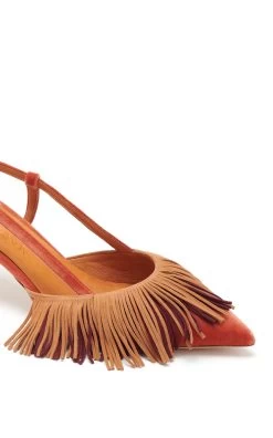 ULLA JOHNSON Shira Fringe Suede Pumps -Lady Fashion Store ulla johnson red shira fringe suede pumps 2