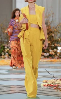 ULLA JOHNSON Pascale Cotton-Linen Wide-Leg Pants -Lady Fashion Store ulla johnson yellow pascale cotton linen wide leg pants 3