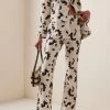 Viola Printed Slub Pants -Lady Fashion Store usisi print viola trousers