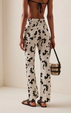 Viola Printed Slub Pants -Lady Fashion Store usisi print viola trousers 2