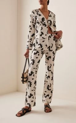 Viola Printed Slub Pants