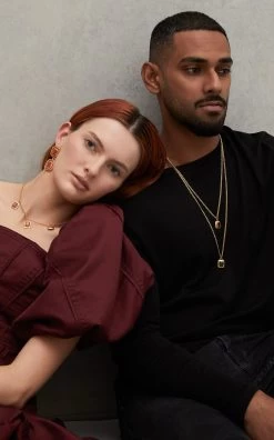 Breeze 24K Gold-Plated Onyx Necklace -Lady Fashion Store valere black breeze 24k gold plated necklace 2