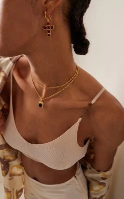 Breeze 24K Gold-Plated Onyx Necklace
