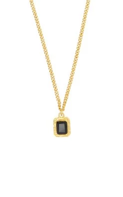 Breeze 24K Gold-Plated Onyx Necklace -Lady Fashion Store valere black breeze 24k gold plated necklace 3