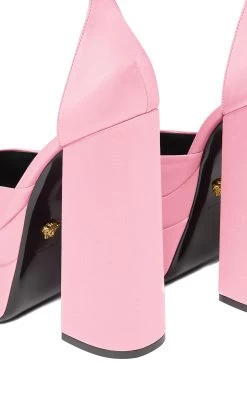 Versace Satin Platform Pumps -Lady Fashion Store versace pink 1002005dra67 2