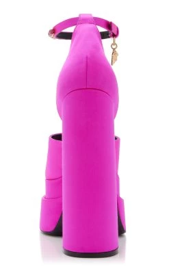 Versace Satin Platform Pumps -Lady Fashion Store versace pink 1007717dra67 3