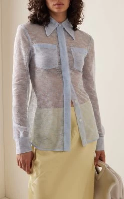 Victoria Beckham Monogram Lace Button-Up Shirt