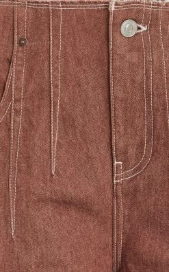 Victoria Beckham Cuffed Raw Hem Flare Jeans 9 Victoria Beckham Cuffed Raw Hem Flare Jeans -Lady Fashion Store victoria beckham brown cuffed raw hem flare jeans 3