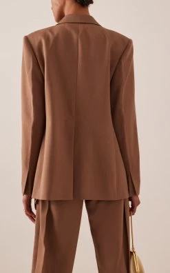Victoria Beckham Layered Blazer Jacket -Lady Fashion Store victoria beckham brown layered blazer jacket 2