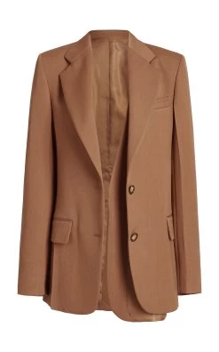 Victoria Beckham Layered Blazer Jacket -Lady Fashion Store victoria beckham brown layered blazer jacket 4