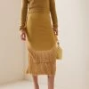Victoria Beckham Fringed Crochet Knit Mini Skirt -Lady Fashion Store victoria beckham green skirt