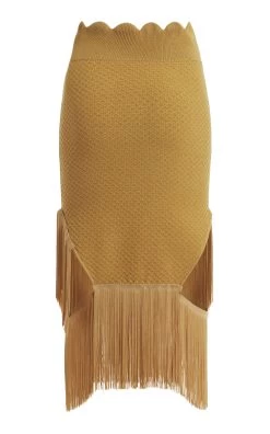 Victoria Beckham Fringed Crochet Knit Mini Skirt -Lady Fashion Store victoria beckham green skirt 4