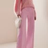 Victoria Beckham Alina Flared Cotton Pants 2 Victoria Beckham Alina Flared Cotton Pants -Lady Fashion Store victoria beckham pink alina flared cotton pants