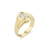 14K Yellow Gold Diamond Signet Ring