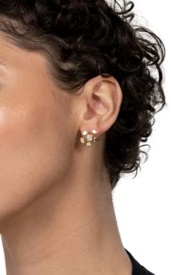 Chrona 18K Yellow Gold Diamond Earrings