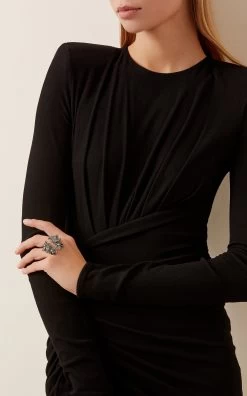 Double Foliage 18K White Gold Multi-Stone Ring