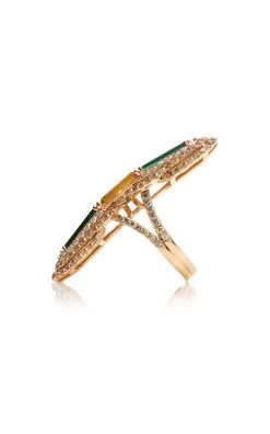 Longing 18K Rose Gold Green Tourmaline And Diamond Ring -Lady Fashion Store wendy yue green longing rose gold ring 2