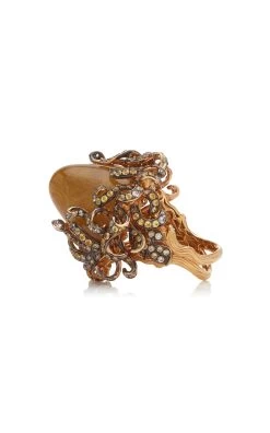 Foliage 18K Rose Gold Multi-Stone Ring -Lady Fashion Store wendy yue yellow rutilated foliage ring 3