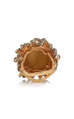 Foliage 18K Rose Gold Multi-Stone Ring -Lady Fashion Store wendy yue yellow rutilated foliage ring 4