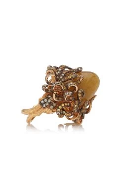Foliage 18K Rose Gold Multi-Stone Ring -Lady Fashion Store wendy yue yellow rutilated foliage ring 5