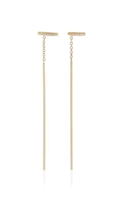 Linea 14K Yellow Gold Diamond Threader Earrings 5 Linea 14K Yellow Gold Diamond Threader Earrings -Lady Fashion Store white space gold linea 14k yellow gold diamond threader earrings 1