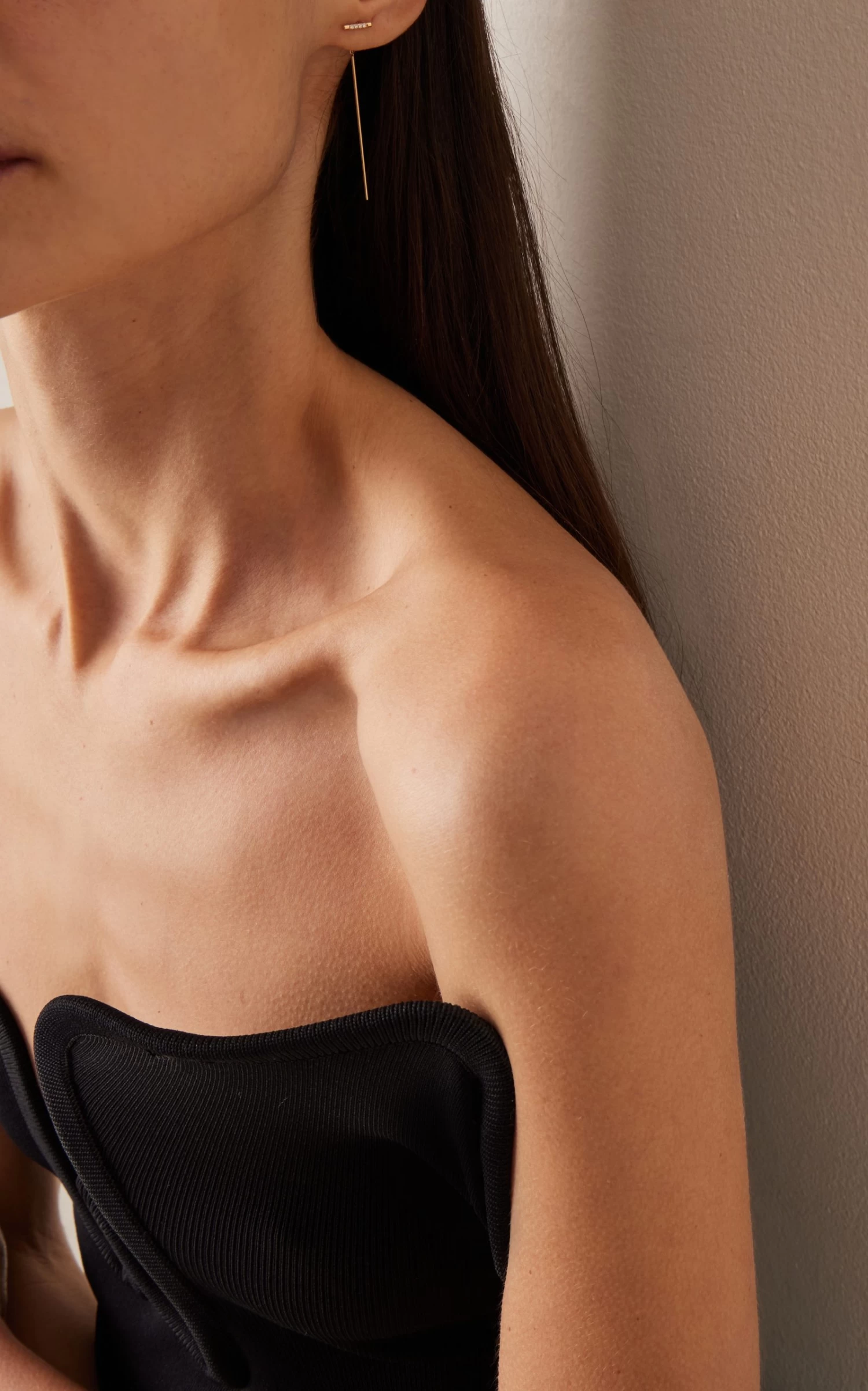 Linea 14K Yellow Gold Diamond Threader Earrings 3 Linea 14K Yellow Gold Diamond Threader Earrings