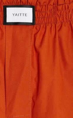 Palma Cotton Shorts -Lady Fashion Store yaitte orange palma short 3