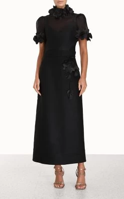 Zimmermann Luminosity Liftoff Flower Linen-Silk Top -Lady Fashion Store zimmermann black luminosity liftoff flower linen silk top 3